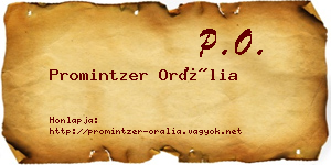 Promintzer Orália névjegykártya